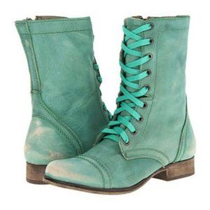 Turquoise Steve Madden Troopa boots SIZE 7.5